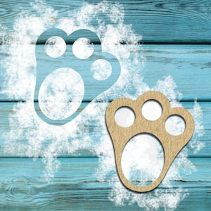 Zampa di coniglio SVG, stencil impronte di coniglietti pasquali svg, file di taglio laser per impronte di zampe di coniglio, Cricut, Silhouette, DOWNLOAD IMMEDIATO