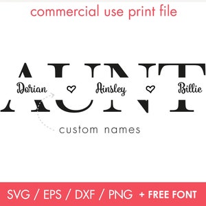 editierbar, Tante Split Namensrahmen, Monogramm, Brauch, Tante T-Shirt svg, beste Tante aller Zeiten, Tante Umriss, Laser geschnitten Datei, PNG, Instant Download