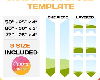 Graduation Stole Template Bundle: Editable SVG, Cricut, Canva (Digital Download)