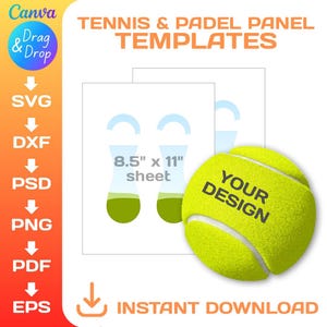 Tennis Ball Panel Template: DIY Custom Ball Wrap (Digital Download), Padel Ball Panel Blank Template, Canva