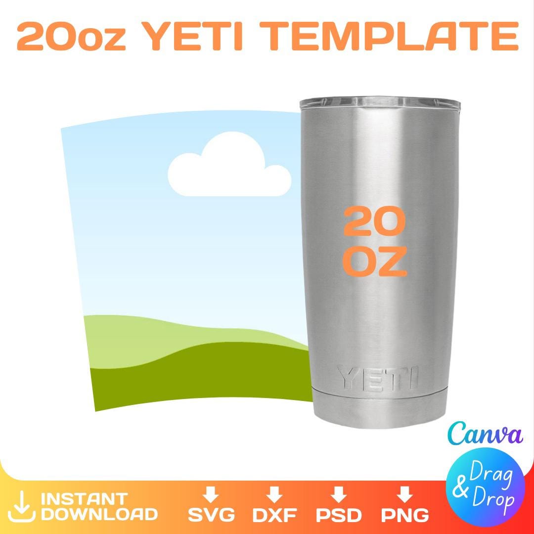 20oz Yeti Tumbler Blank Template for sublimation, Full Wrap, Canva, Cricut, png, svg, instant download