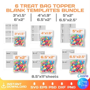 Modello di etichetta per sacchetti regalo, BUNDLE, modificabile, etichetta per bomboniere, svg, Cricut, png, Canva, download immediato