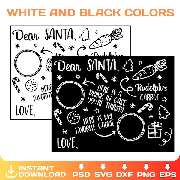 Dear Santa Tray svg, Christmas Cookies Tray for Santa, laser file, dxf, Glowforge, svg, Cricut, Instant Download