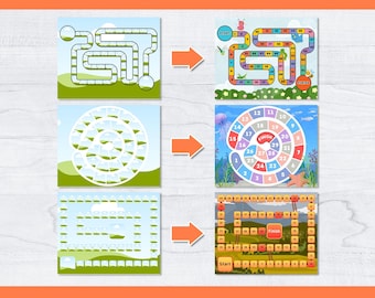 Editable Board Game Blank Templates BUNDLE, Custom Personalized DIY Game, svg, png, pdf, Canva, Cricut, Create Your Own, Instant Download