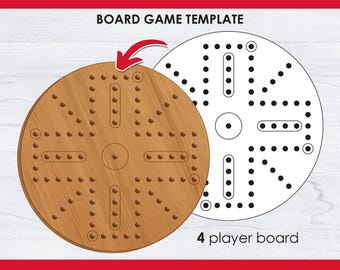 Juego de mesa Aggravation - para 4 jugadores - tablero de madera editable - archivos vectoriales - Descarga instantánea
