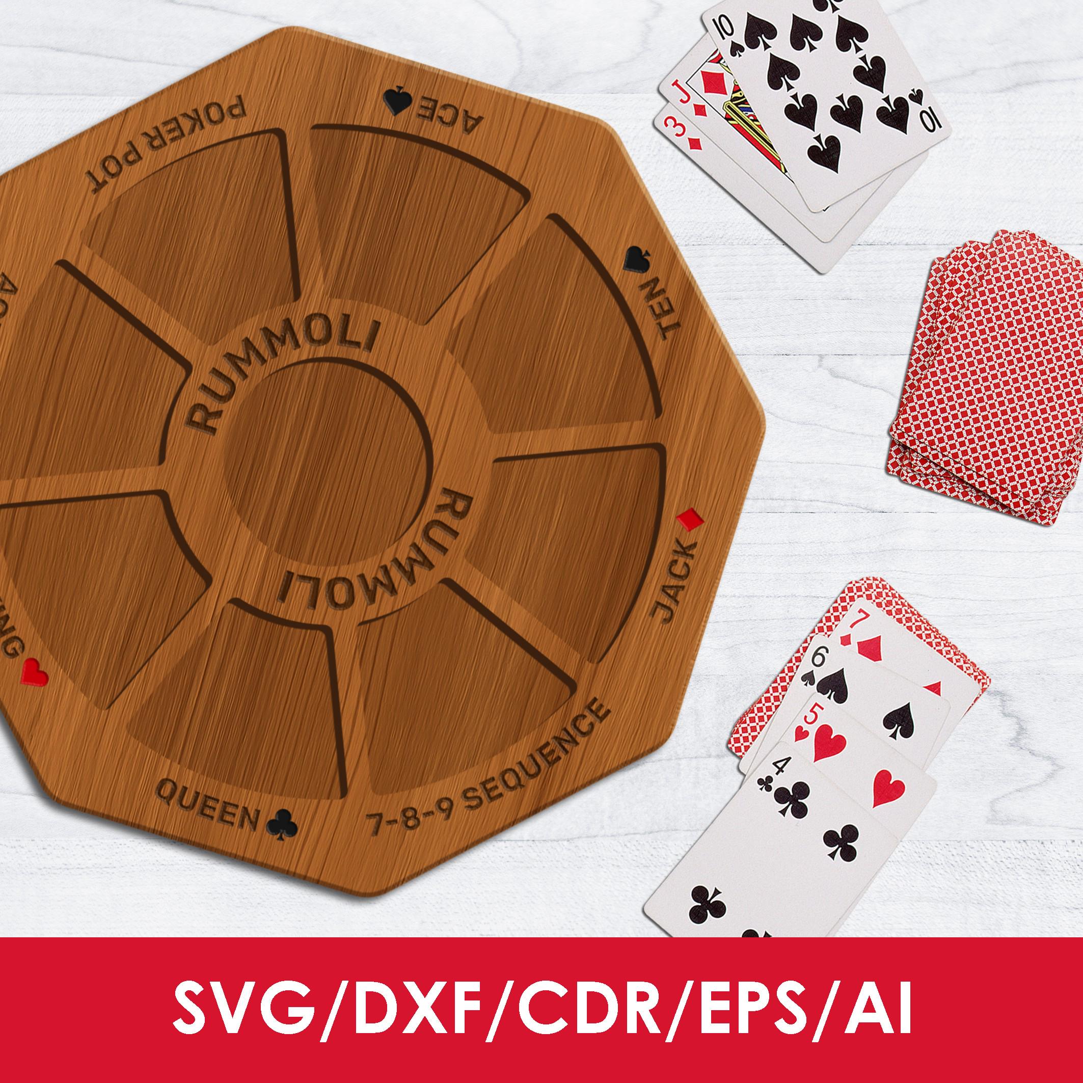 Rummoli Board Game SVG: Tripoley Rummy Board Plans (digital