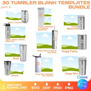 Tumbler BLANK Vorlagen, BUNDLE, Skinny, Straight, Tapered, für Sublimation, Full Wrap, Canva, Cricut, png, svg, sofort Download