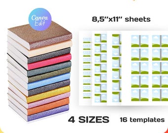 Editable Mini Books Cover Templates Bundle, svg, png, pdf, Instant Download