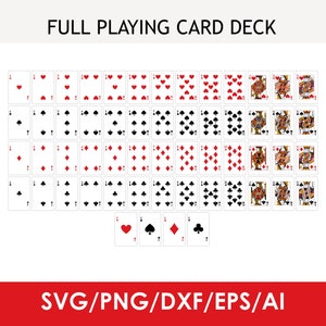 Baralho de cartas completo svg, BUNDLE, cartas de pôquer svg, conjunto, corte a laser, arquivo vetorial, transparente, Silhouette, Cricut, download instantâneo