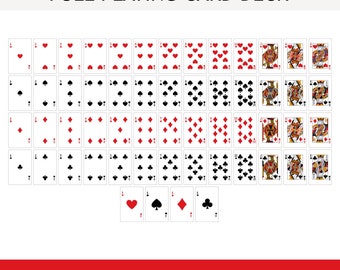 Playing Cards Full Deck svg, BUNDLE, Poker Cards svg, set, laser cut, vector file, transparent, Silhouette, Cricut, Instant Download