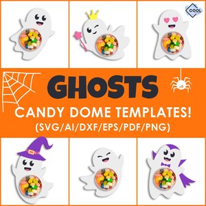 Halloween Kuppel Süßigkeiten Halter Vorlage, Bundle, DIY, Geister Schokoladenhalter svg, Gastgeschenk, Geist Süßigkeiten Halter, Instant Download