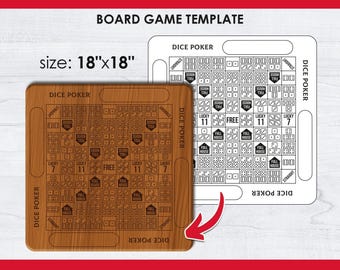 Dice Poker Board Game Template (Instant Download)