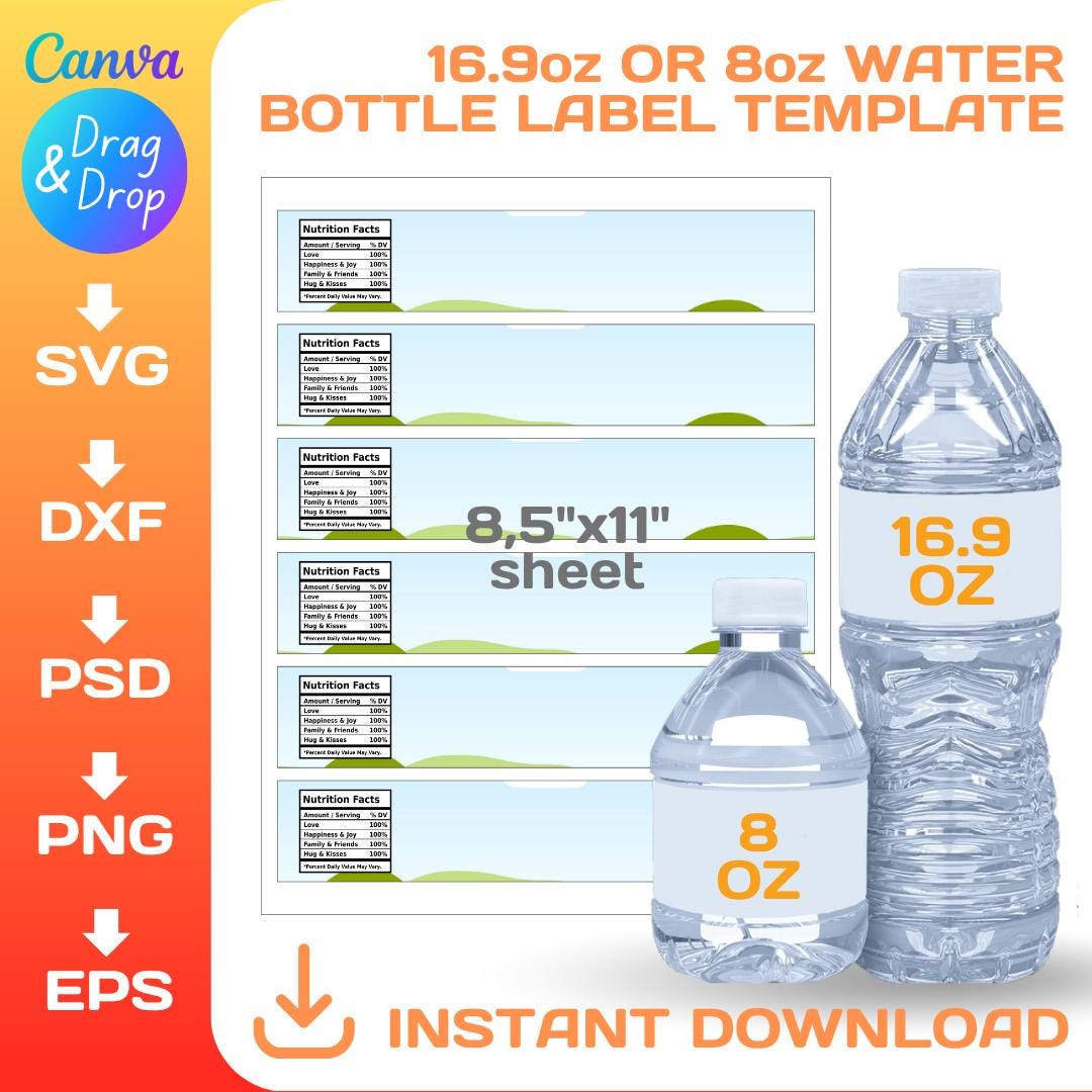 16.9 Oz Water Bottle - Etsy