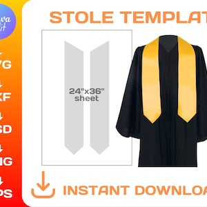 Grad Stole blank template, Graduation Stole svg, editable, svg, Cricut, png, Canva, sublimation, Instant Download
