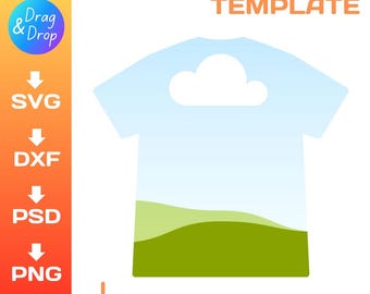All Over T-Shirt  Blank Template, T Shirt Outline, svg, png, dxf, Cricut, Canva, Silhouette, Instant Download