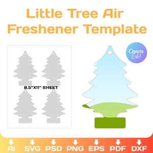 Editable Air freshener, Canva Frame Template , Christmas Tree Car Air refreshener Blank Template For Sublimation, Canva, Cricut, Drag & Drop