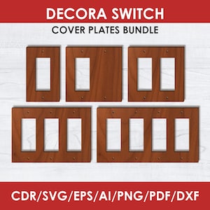 Light Switch Cover Plate Blank Templates, Bundle, Light Toggle Rocker Duplex Switch Plates, Laser Cut File, Cricut, svg, Instant Download
