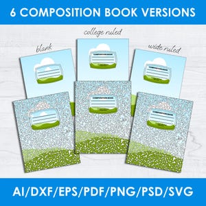 Editable Composition Book Cover Template: SVG, Cricut, Canva (Digital Download)