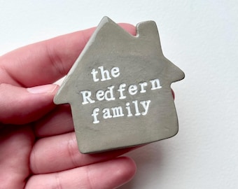 Personalized Family Name House Magnet: Handmade Clay Home Decor