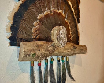 Driftwood Multi Beard Turkey Fan Display