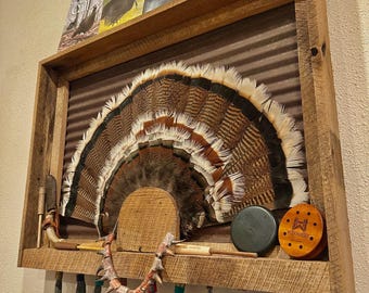 Barn Wood Shadow Box Fan Display
