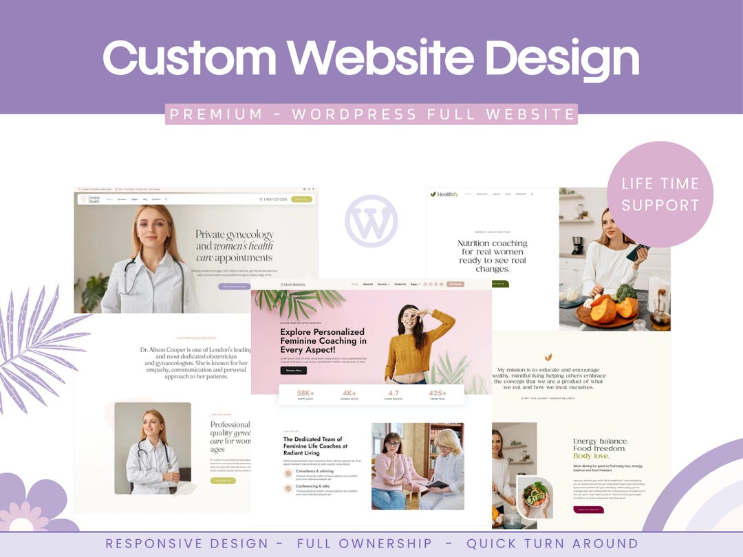 Customized Theme Custom Website Design, Wordpress Theme, Website Template, Branding ...