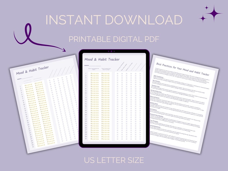 Borderline Personality Mood &amp; Habit Tracker Monthly Tracker - Etsy