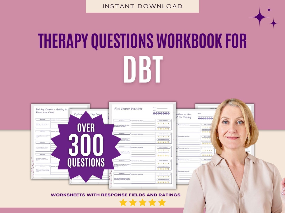 DBT Therapy Questions Workbook Counseling Interventions - Etsy