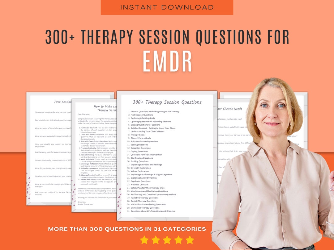 Therapy Questions for EMDR Therapy Counseling Interventions, Cheat