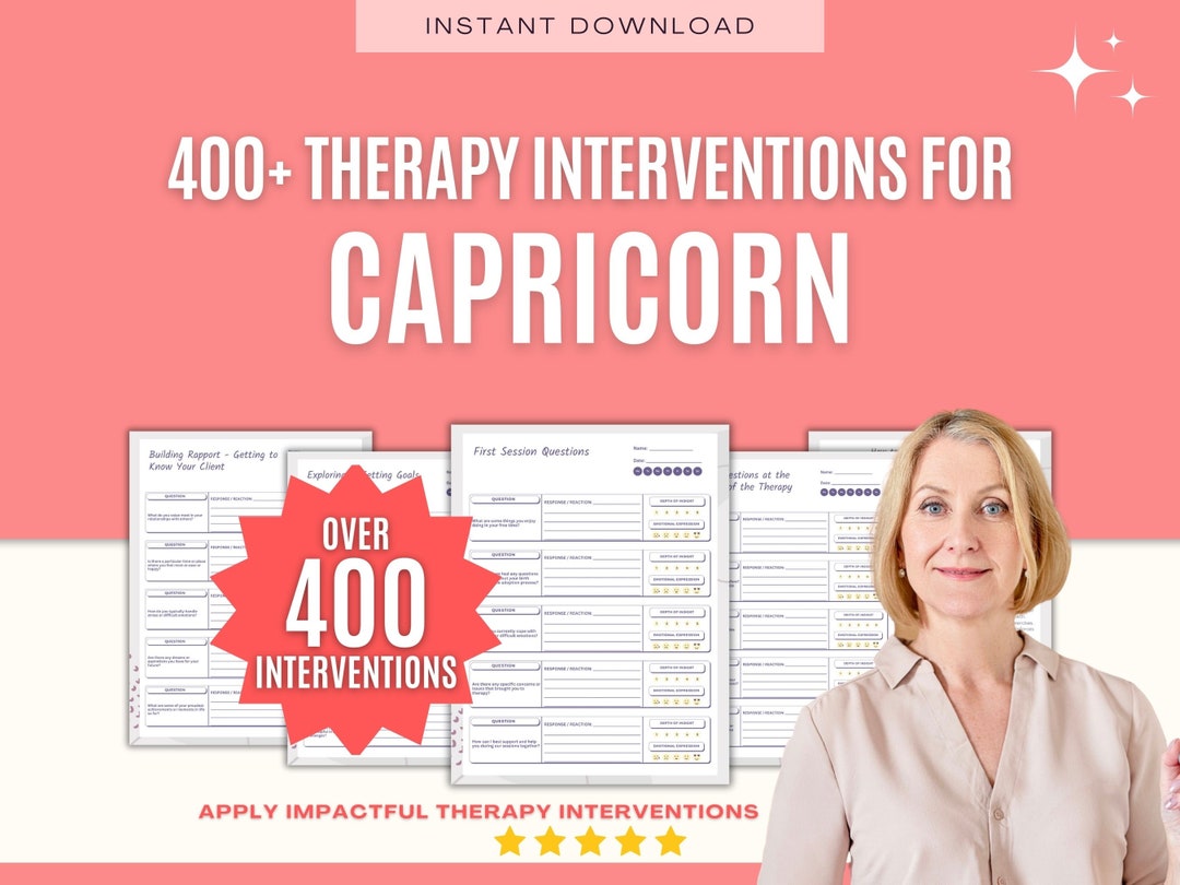 Capricorn Zodiac Sign Therapy Interventions Counseling - Etsy