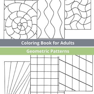 Relaxing Coloring Book for Adults, Zentangle Pattern Designs, Printable PDF Pages, Mindfulness Stress Relief Art, Geometric Templates