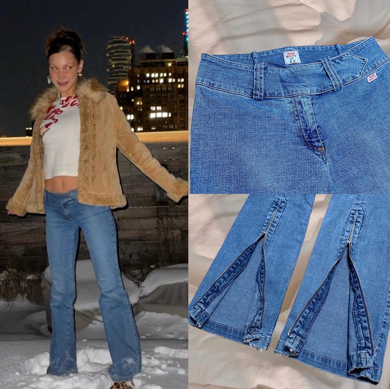 Pantalon Flare En Simili Cuir MISS SIXTY - Taille 27 - Style Vintage Années 2000