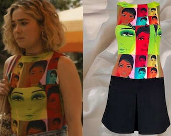 Custo Barcelona Vintage Mini Dress Pop Art Mod Girl Sleeveless Y2K Grunge Cyber Alternative Archive Rare 00s Vintage 2000s Aesthetic