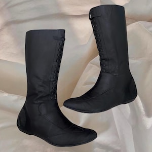 Puma Rudolph Dassler Leather Biker Boots Moto Italian Women&#39;s  Motocross Subversive Motorcycle Minimalistic Cyber Samurai Gorpcore Grunge