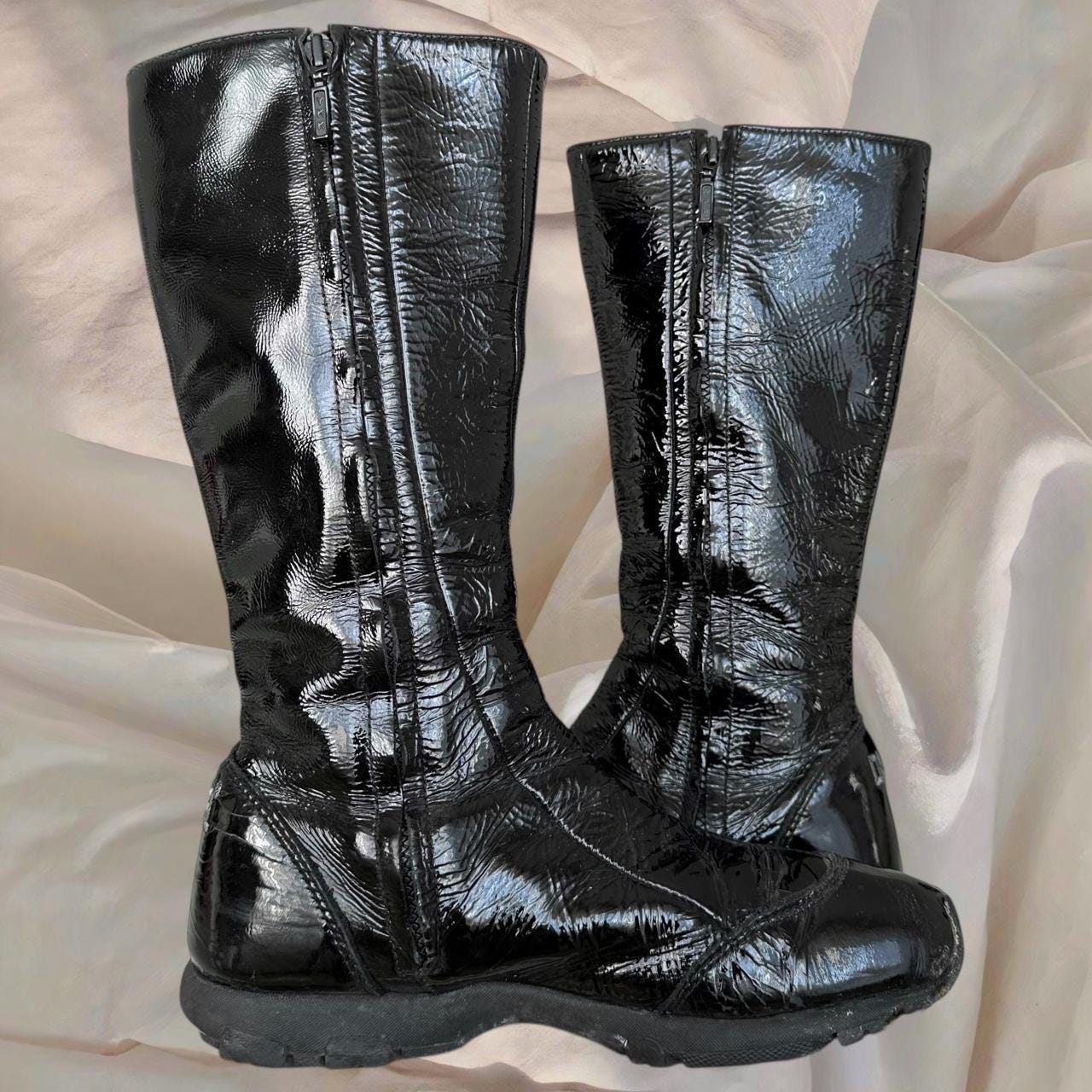 Diesel Boots Black Leather Moto Archive Goth Gorpcore