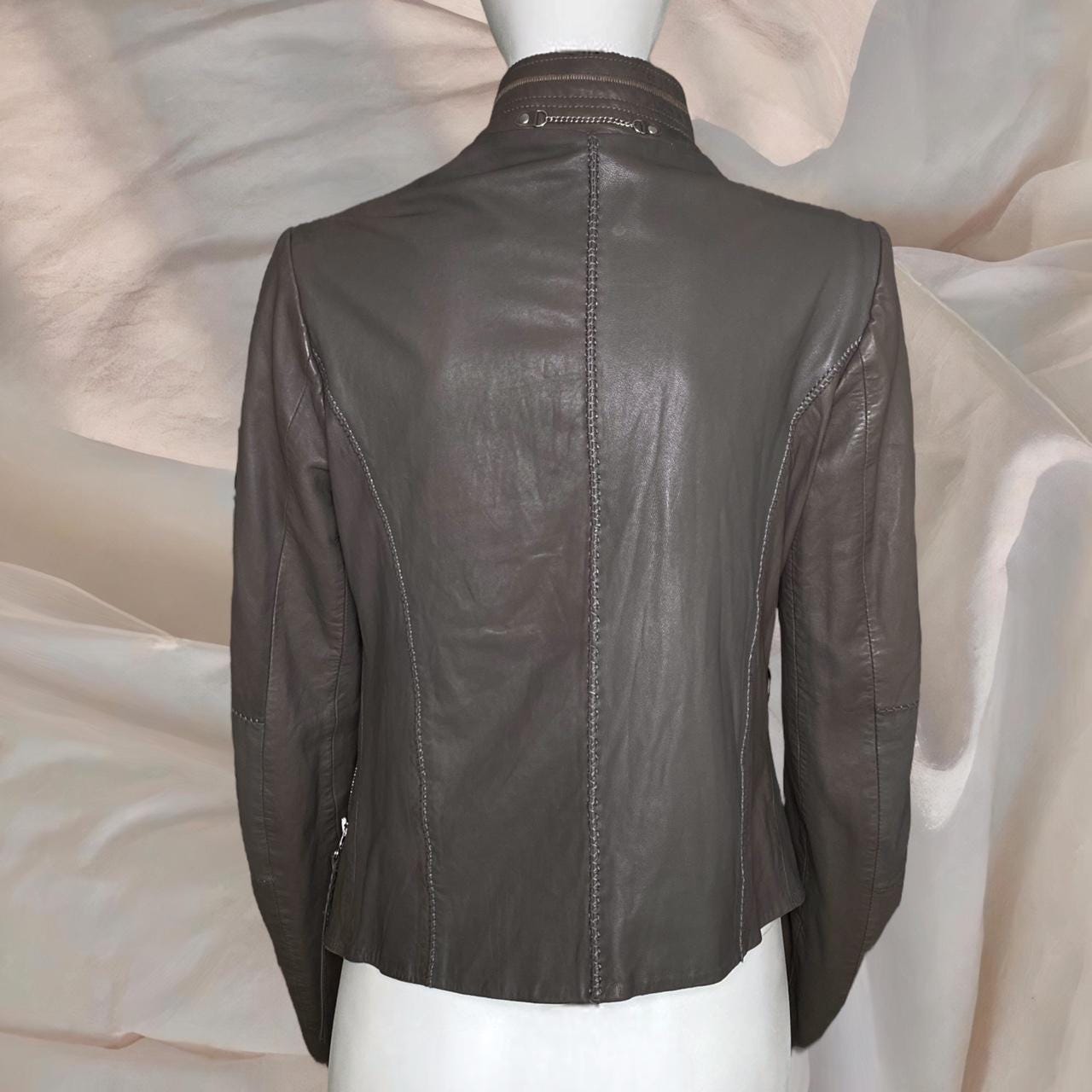 Marithe Francois Girbaud Leather Jacket Biker Moto Marithé +