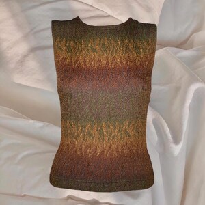 Plein Sud Tank Top Grunge Y2K Alternative Archive Gorpcore Brown Fire Pattern 00s Vintage 2000s Aesthetic