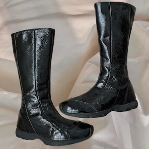 Diesel Boots Black Leather Moto Archive Goth Gorpcore Baroque Punk Biker Cyber Alternative Grunge Futurtisic Iconic Y2K 90s 00s Vintage