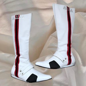 Miss Sixty Killah Boots Leather High Wrestling Biker Shoes Cowboy Y2K Grunge Alternative Gorpcore Futurtisic Cyber 00s Vintage 2000s