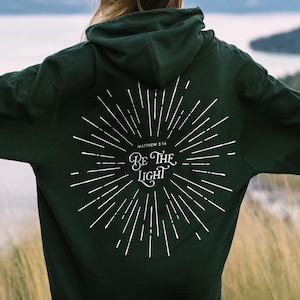 Var ljuset Matteus 5 14 Boho kristen hoodie Gud tröja Jesus hoodie Kristna kläder Kristen streetwear kristen merchandise gåva bild 3