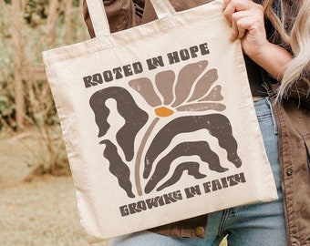 Christelijke draagtas Christelijke draagtas Bloemen draagtas Kerktas Tuintas Jezus draagtas Strandtas Canvas tas Wildflower draagtas Christian Merch
