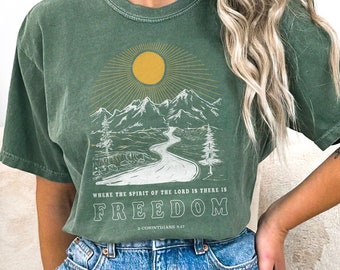 Christian Shirt ComfortColors Granola Girl Christian Crewneck Granola Girl Aesthetic,National Park Shirt Christianity Godly Gifts Merch