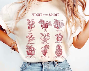 Fruit Of The Spirit Comfort Colors Christian Shirt Vintage Shirt Fruits Of The Spirit Christian Crewneck Christian Clothes Strawberry Shirt