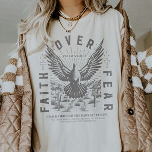 Faith Over Fear Christian Crewneck Christian Shirt Christian Streetwear Bible Verse Shirt Christian Merch Faith Based Shirt Scripture Shirt