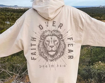 Faith Over Fear Hoodie Faith Over Fear Armor Of God Christian Clothes Christian Merch Jesus Is King Motivational Hoodie Religious Hoodie