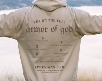 Armor of GOD Christian Crewneck Christian Hoodie Christian Merch Christian Streetwear Christian Clothes Jesus Hoodie Religious Hoodie Him