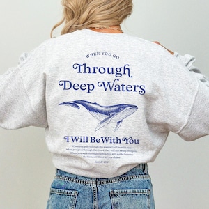 Christian Crewneck Ocean Inspired Style Christianity Coconut Girl Whale Shirt Faith Over Fear Christian Merch Ocean Animal Shirt Whale Shark