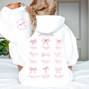Christian Crewneck Balletcore Christian Hoodie Pink Bows Sweatshirt Coquette Clothing Christian Shirt Teenage Girl Gifts Coquette Top