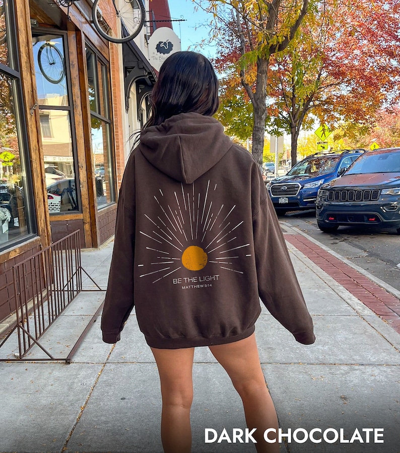Christian Hoodie Be The Light Sunset hoodie Christian Streetwear Christian Sweatshirt Christian Merch Jesus Hoodie Christian Clothes image 6