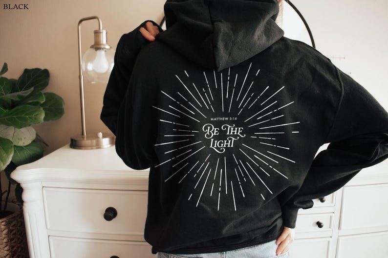 Var ljuset Matteus 5 14 Boho kristen hoodie Gud tröja Jesus hoodie Kristna kläder Kristen streetwear kristen merchandise gåva bild 8